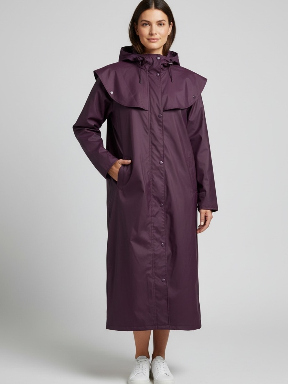 Jack Murphy Malvern Waterproof Long Jacket in Blackberry
